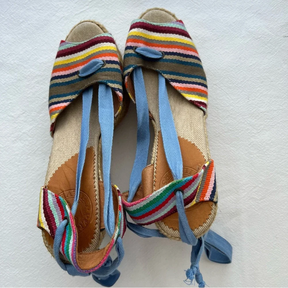 PENELOPE CHILVERS High Catalina Picasso Espadrille Multi Stripe Size 37
